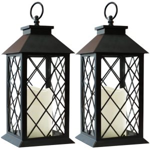 Vintage Candle Lantern με LED τρεμοπαίζει κερί χωρίς φλάντζα