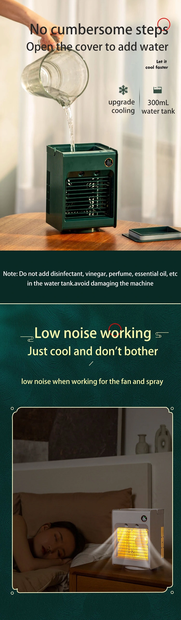 Home Water Cooler Unique 2 Fans Evaporative Air Cooler Water Air Conditioner Water Cooler Cold