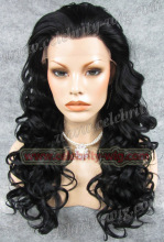 Black Long Wavy Synthetic Lace Front Wig Jessica Simpson Wig