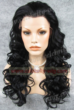 Black Long Wavy Synthetic Lace Front Wig Jessica Simpson Wig