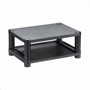 New design two shelf black plastic monitor riser