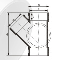 Din Drainage Upvc Y-tee Pintu Samping Warna Abu-abu