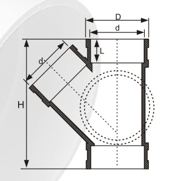 Din Drainage Upvc Y-tee ประตูด้านข้างสีเทา