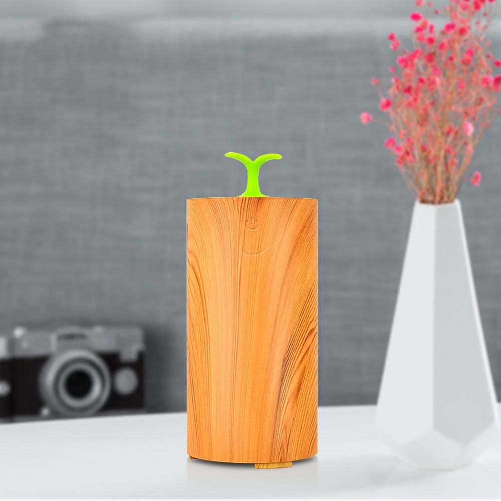 Wood Grain Waterless Led Light Scent Diffuser Humidifier