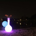 Flerfärgande LED-plast stora blomkrukor