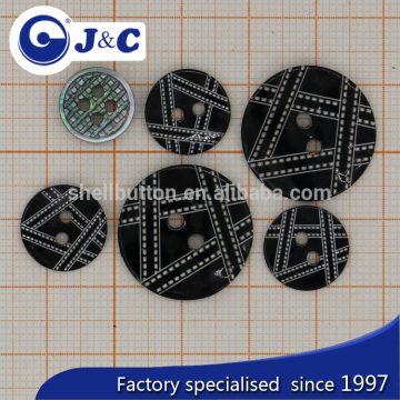 black Agoya shell buttons with graph,sea shells buttons.