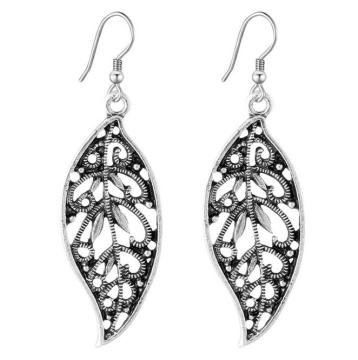 Cheap silver maple leaf earrings, big earrings
