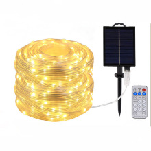 Solar Leather Wire Christmas Fairy Waterproof String Lights with Remote for Outdoor/Indoor Decoration