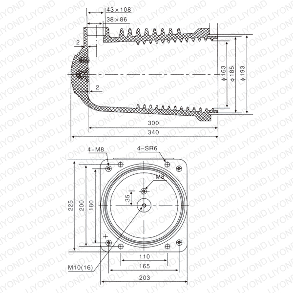 24kv high voltage Epoxy Resin Insulation Contact Box busbar insulator for electrical switchgear LY108