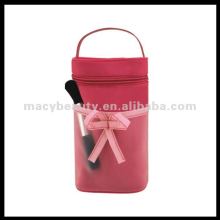 Cylindrical Pretty Ribbon Cosmetic Brush Bag
