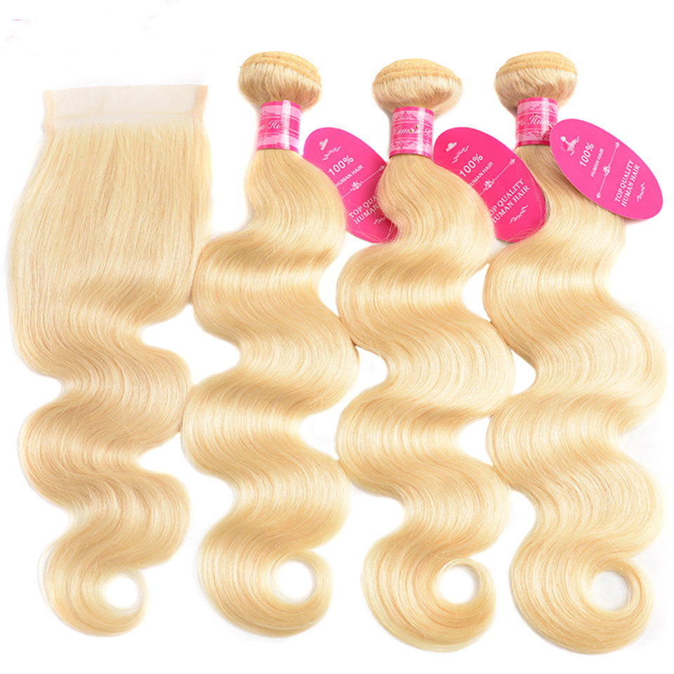 WKS 613 Blonde Lace Frontal Closure Straight Wave Brazilian Human Hair Virgin Cuticle Aligned 4X4 5x5 13x4 Lace 613 Closure