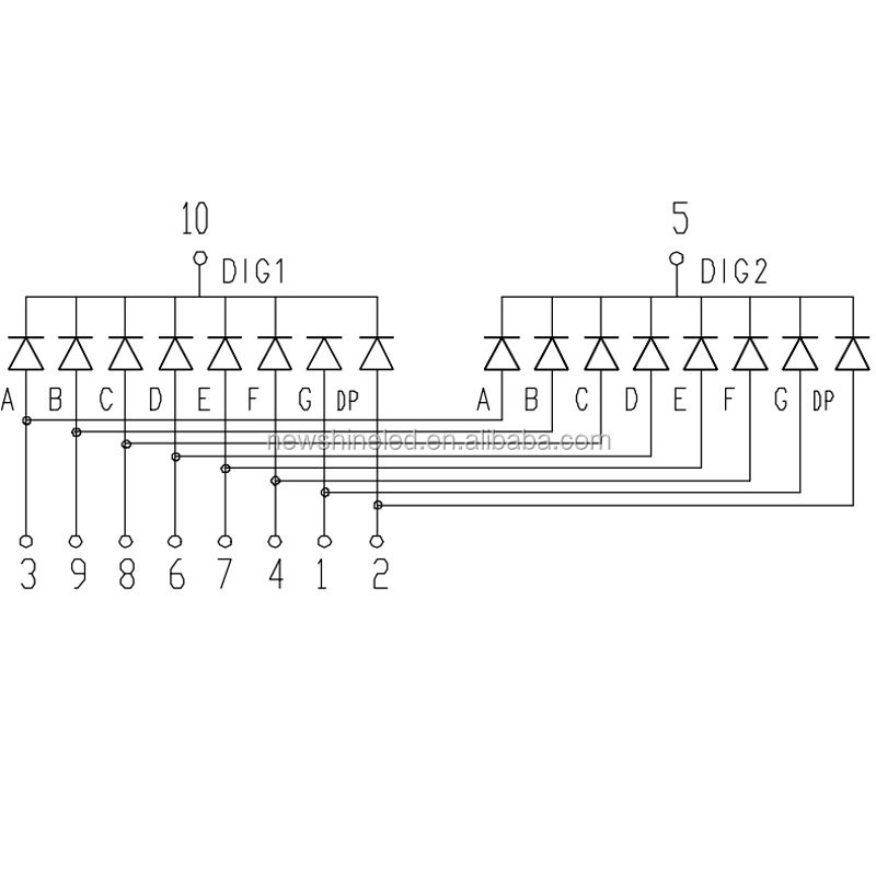 Factory Free Sample 0.8" 7 Segment LED Display RGB 2 Digit 0.8 inch seven segment display led 7 digit tube for advertising