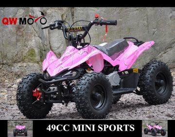 QWMOTO CE 4 wheeler buggy air cooled 2 stroke 49cc mini Quad buggy 49cc kids quad 49cc pink ATV quad