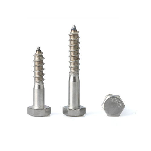 DIN 571 STAINLESS STEEL HEXAGON HEAD WOOD SCREW