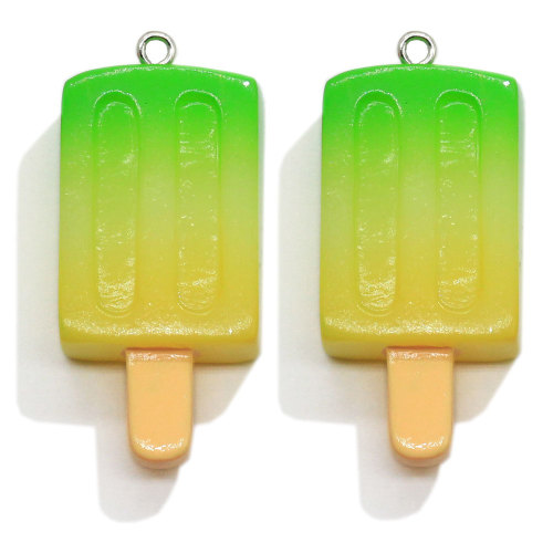 Farbverlauf Eislutscher Harz Cabochon Flatback Popsicle Anhänger Charms mit Hook Drop Ohrring Zubehör