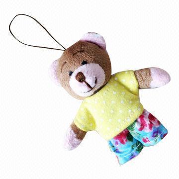 Promotional Bear Plush Keychain with 100% Polyester Stuffing Material, OEM Orders Available