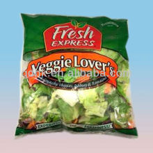 custom printed three side sealing back center sealing fresh mixed vegetable packaging bag
