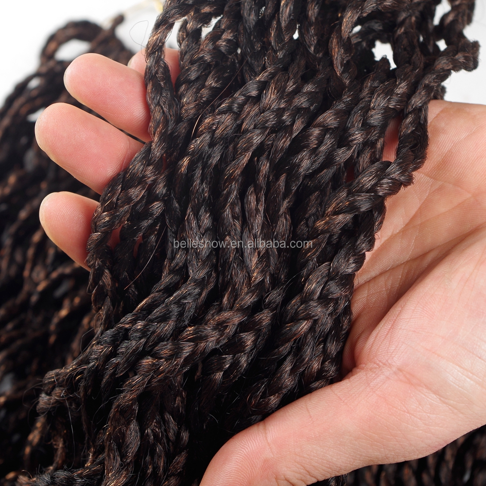 Hot sell 24 Strands 18 Senegalese Curly Twist synthetic afro kinky hair box braids crochet hair extension wholesale