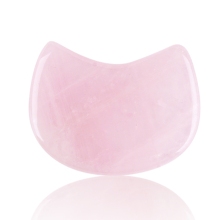 Gemstone 60MM Cat Head Gua Sha Board Natural Rose Quartz Facial Beauty Massager Crescent Moon Small Cat Crystal Gua Sha Board