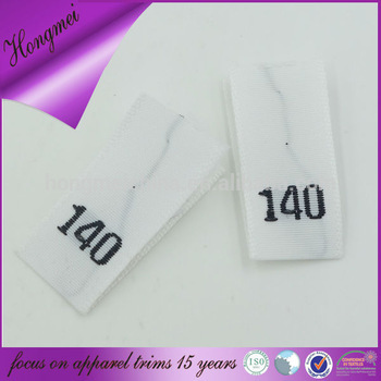 Cheap china wholesale clothing size label woven / satin size label woven