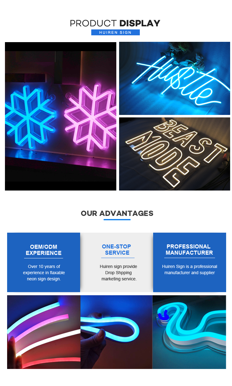 New Design Bulk Drop Shipping Custom Made Indoor Outdoor Neon Acrylic Sign 12V LED Flexible Neon Light Sign for bulb