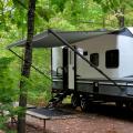 RV Awning Assemblies And Black Frame With Fabric