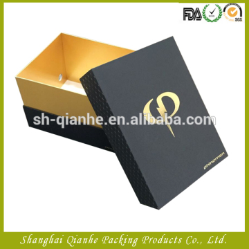 Customized paper gift box for shoe packaging with gold foil logo