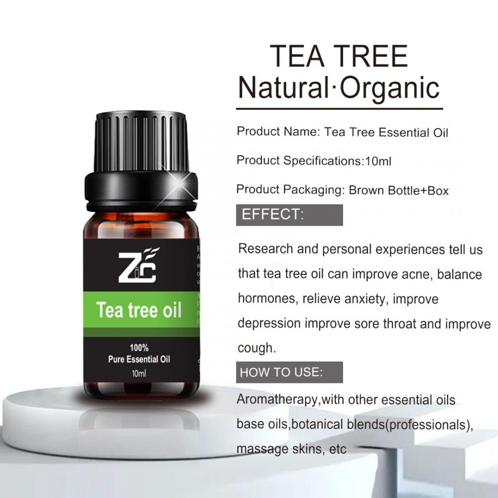Óleo de tea árvore australiano Óleo essencial para cabelos e saúde