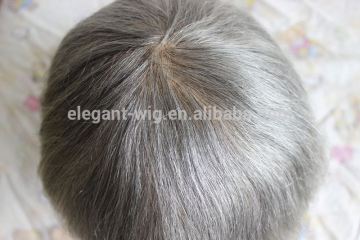 Elegant-wig grey hair toupee, skin injection toupee human hair on selling