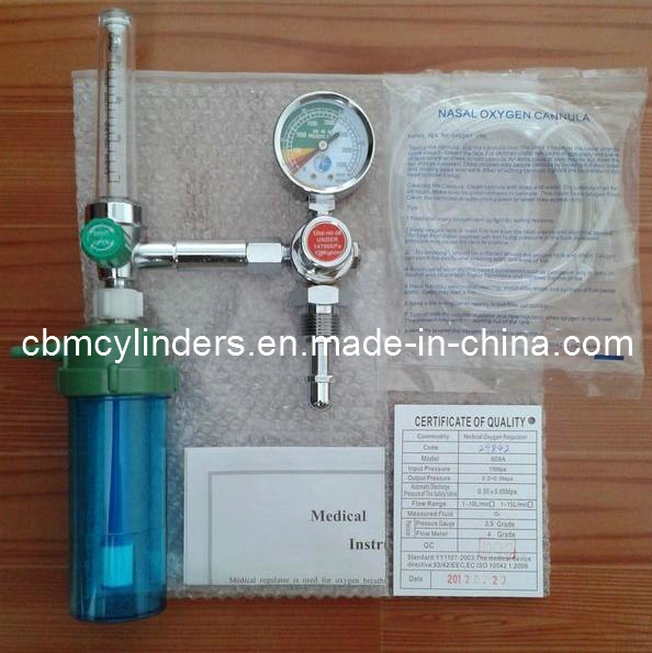 Medical Oxygen Reducer with Humidifier Bottle, Brass-Made Oxygen Flow Regulator