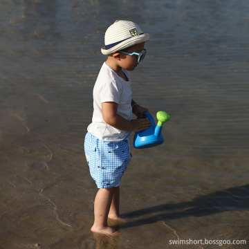 Shorts de banho infantil com estampa de poliéster