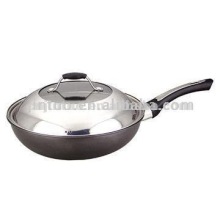 Jintuo aluminum smokeless wok with s/s cover