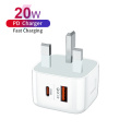 Eu uk us plug 20w type-c τοίχο φορτιστή