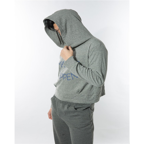 Hoodie curto masculino com impressão de texto