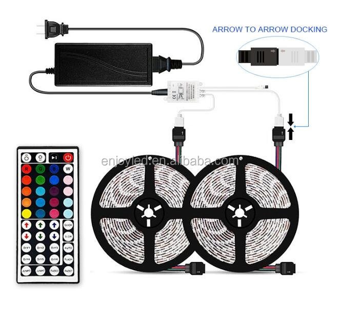 Amazon popular 10 meters IP65 12V low voltage 5050RGB light with 44 key infrared controller LED set