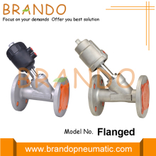 Pneumatic Flanged Angle Seat Valve Stainless Steel