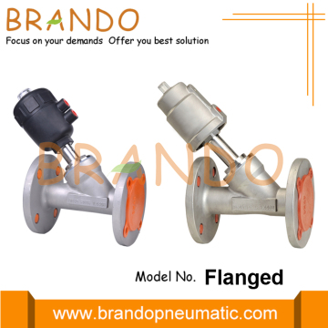 Pneumatic Flanged Angle Seat Valve Stainless Steel