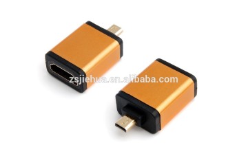 Metal blower housing hdmi female to micro hdmi adapter/adaptor/commutator