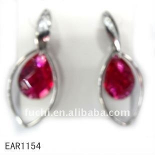 Fashion stainless steel earring resin charm earring