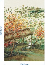 Natural scenery green art oil painting tiles