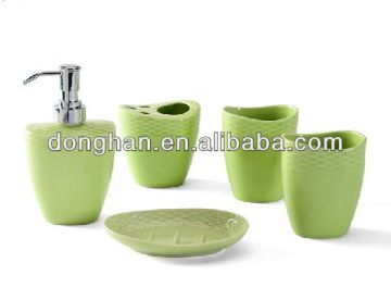 Ceramic bathroom sets with embossed design