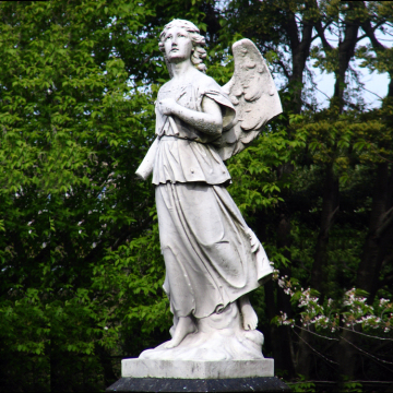 Dunedin southern marble angel with broken wings statue cemetery monuments