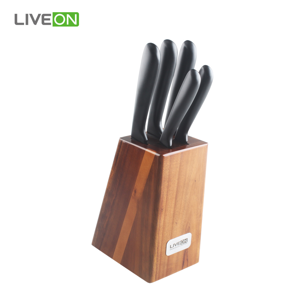 5pcs Kitchen Wood Knife Block Set