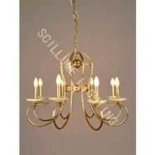 20605 Luxury antique solid brass marble chandeliers hotel project