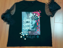 Girl's knitted print t shirt