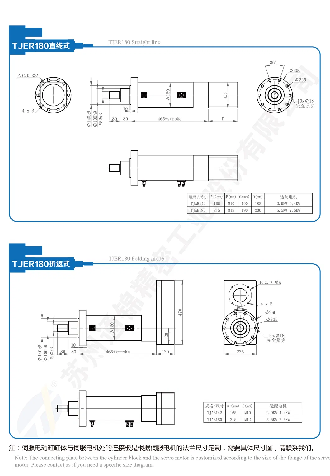 TJER180 звышмагутны электрычны прывад