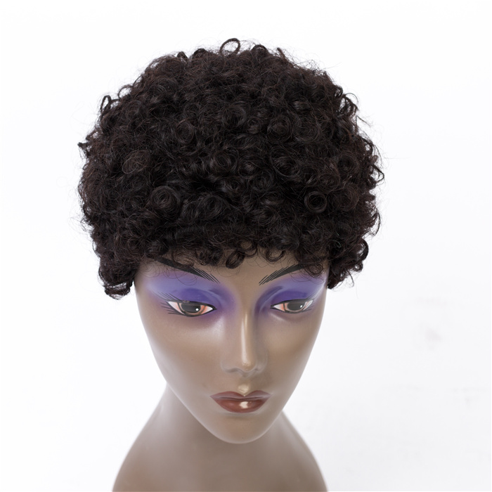 Factory Stock Supply Afro Kinky Curly Wigs For Black Women  100% Human Hair Short Wigs