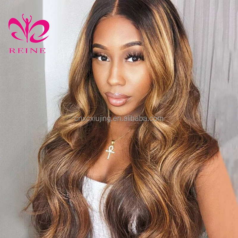 P4/30 Body Wave Highlight Colored HD Lace Part Human Hair Wigs Piano 13*4 Lace Frontal  Wig Brazilian Remy Wigs For Women