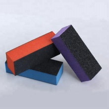 Custom Polished Black 3-Sided Sponge Buffing Nail File Block