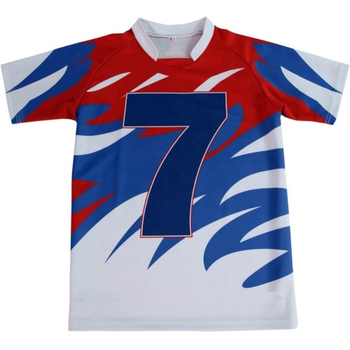High quality heavy strong fabric with sublimation printing customer's design on rugby football jersey wear